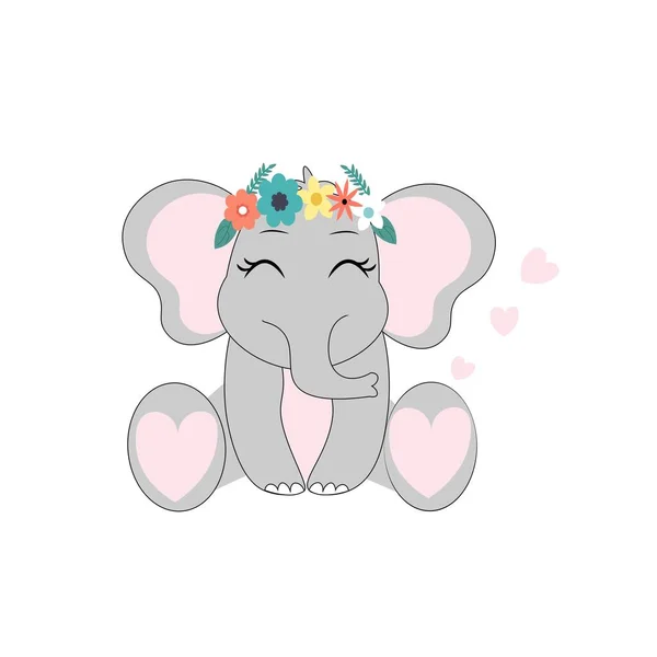 Aranyos Elefánt Rajzfilm Illusztráció — Stock Fotó