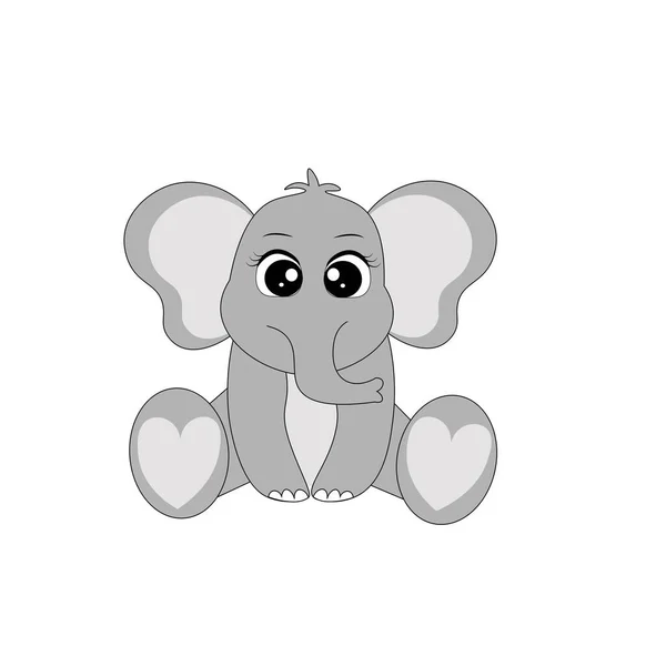 Söt Elefant Tecknad Illustration — Stockfoto
