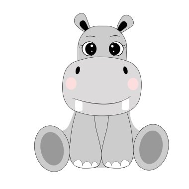 şirin safari hayvan çizim vektörü