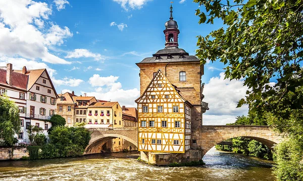 Old Town Hall Bamberg Regnitz River Administrative Region Upper Franconia — Stock Photo, Image