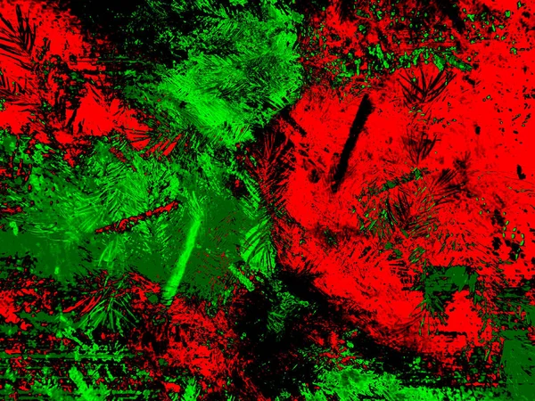 가문비나무 가지들은 녹색과 빨간색으로 아름답게 짝이고 있습니다 현대적 일러스트 형식의 — 스톡 사진