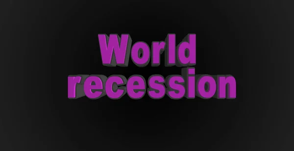 Spectacular Volumetric Text Illustration World Recession Economic Downturn World Showy — Stock Photo, Image