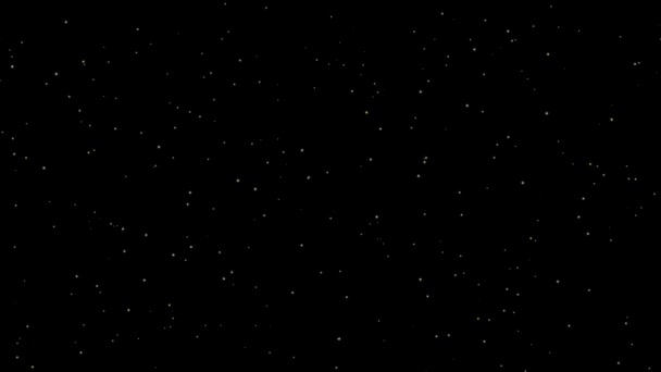 夜空に白く輝く雪の粒子を持つビデオ背景 — ストック動画