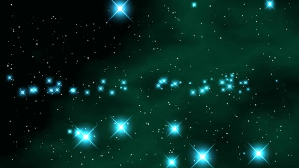 Bright Stars Effective Tints Scattering Other Small White Stars Turquoise — Stock Video