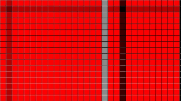 Spettacolare sfondo, illustrazione 3D, sotto forma di piccoli quadrati rossi con strisce dinamiche nere e grigie. — Foto Stock