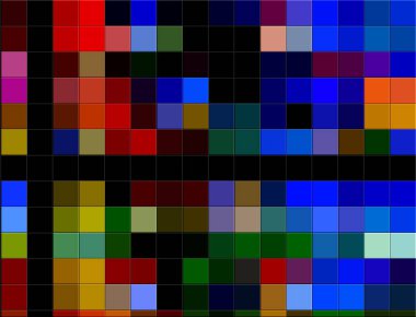 Kırmızı, turuncu, sarı, yeşil, açık mavi, mavi ve siyah renkte muhteşem arkaplan.