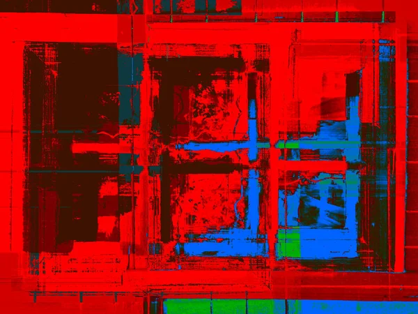 Abstracte achtergrond in rood en blauw, met een spectaculair ritme en inserts. — Stockfoto