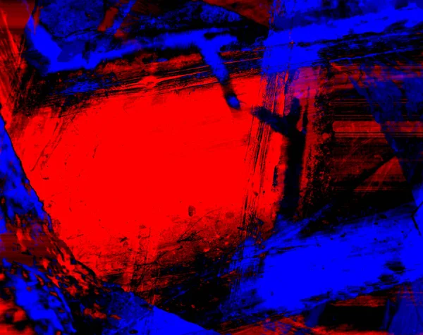 Fundo Abstrato Vermelho Azul Com Ritmo Espetacular Inserções Imagem Surreal — Fotografia de Stock