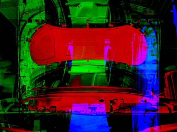 Абстрактный Фон Красном Зеленом Синем Эффектным Рисунком Вставками Сюрреалистичный Образ — стоковое фото