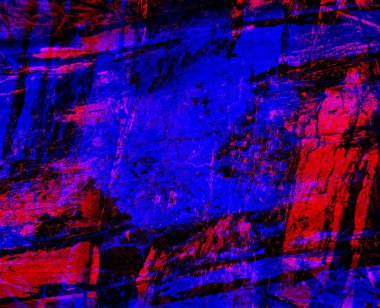 Soyut hacim arkaplanı, 3 boyutlu illüstrasyon formatında, kırmızı, mavi ve siyah renklerin muhteşem bir kombinasyonuyla. Projeleriniz için modern bir resim.