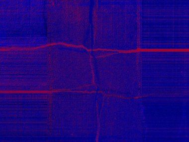 Kırmızı ve mavi soyut arkaplan, muhteşem bir ritim ve eklerle. Modern tarzda gerçeküstü bir görüntü. Duvar kağıtlarınız, sanat projeleriniz ve çalışmalarınız için..