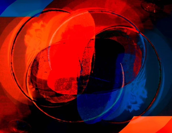 Абстрактний Фон Червоно Синій Ефектним Ритмом Вставками Сюрреалістичне Зображення Сучасному — стокове фото