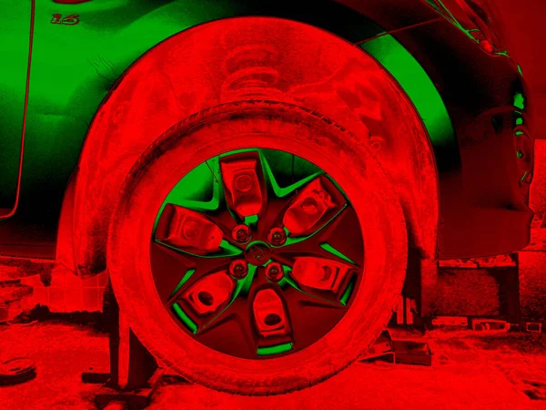 Sfondo Astratto Rosso Verde Con Ritmo Inserti Spettacolari Immagine Surreale — Foto Stock