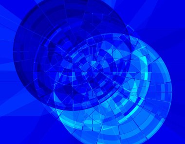 Olağanüstü açık ve koyu aksanlı soyut mavi arkaplan. Gerçeküstü Art Nouveau Duvar Tuvali. Duvar kağıtlarınız, projeleriniz ve çalışmalarınız için..