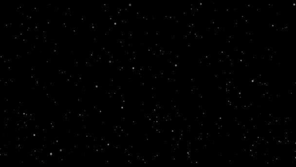 Yıldızlı Gece Gökyüzünün Video Arkaplanı Siyah Gökyüzünde Beyaz Parlak Yıldızların — Stok video