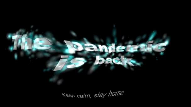 Spectacular Video Text Illustration Pandemic Back Keep Calm Stay Home — Stock Video