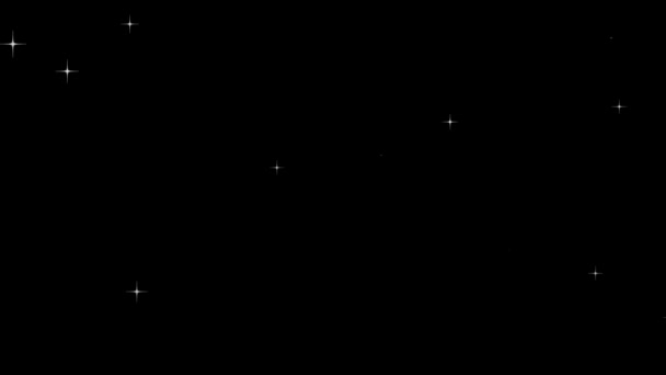 Yıldızlı Gece Gökyüzünün Video Arkaplanı Beyaz Parlak Yıldızların Kara Gökyüzünde — Stok video
