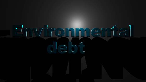 Testo Video Voluminoso Illustrazione Debito Ambientale Problema Mondiale Dell Ecologia — Video Stock