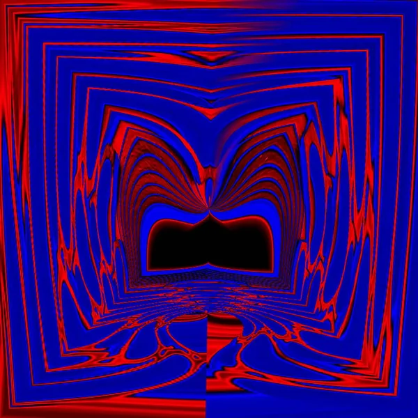 Абстрактний Фон Ілюстрація Червоний Синій Ефектним Ритмом Вставками Сюрреалістичне Зображення — стокове фото