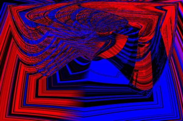 Abstract Background Illustration Red Blue Spectacular Rhythm Inserts Surreal Image — Stock Photo, Image