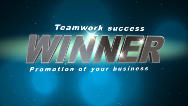 Video Text Illustration Teamwork Success Winner Promotion Your Business Volumetric — Stock Video