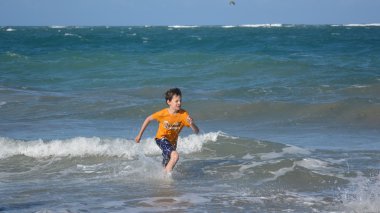 A boy on Cabarete beach