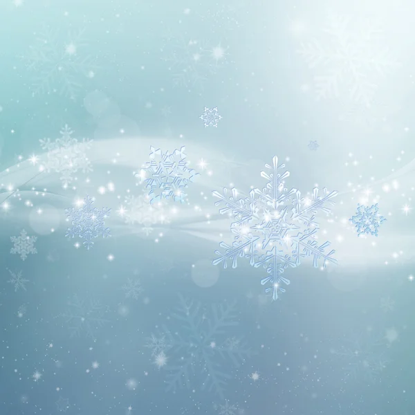 Snowflakes on Christmas background — Stock Photo, Image