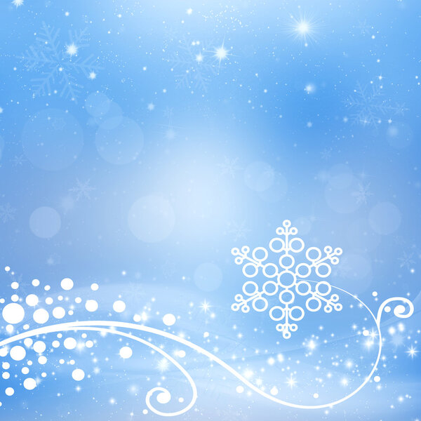 Snowflakes on Christmas background