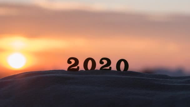 Originale Time Lapse Video Dei Numeri Colore 2020 Sulla Collina — Video Stock