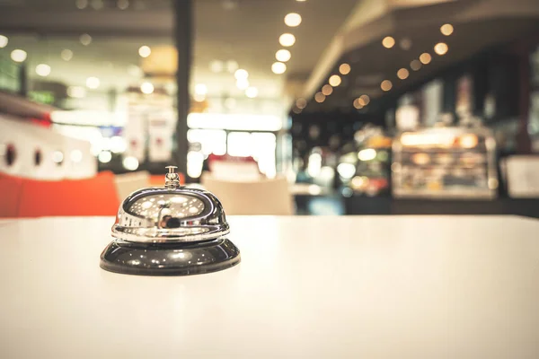 Desk Cafe Restaurant Service Bell Table Reservation Dinner Stock Image