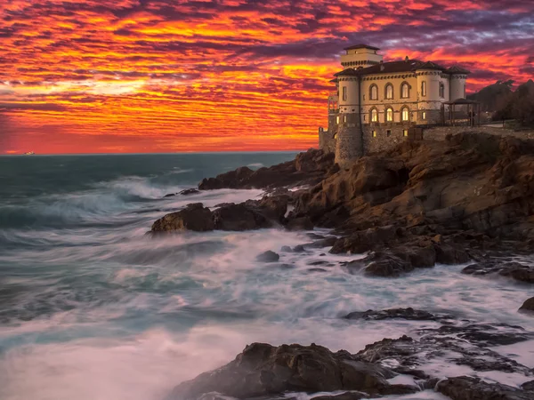 Castel Boccale zonsondergang — Stockfoto