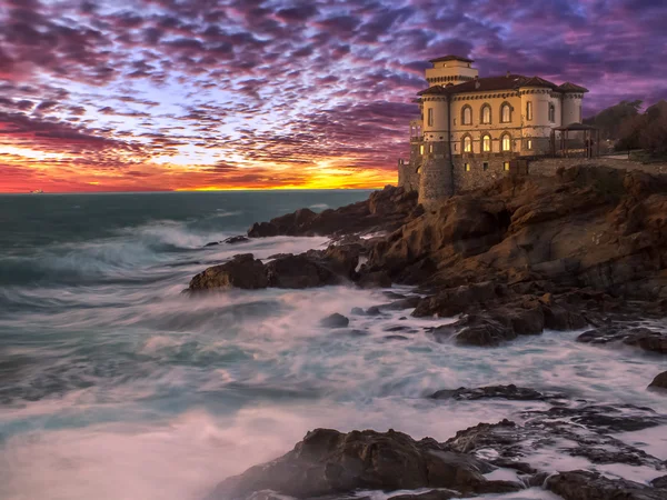 Castel Boccale zonsondergang — Stockfoto