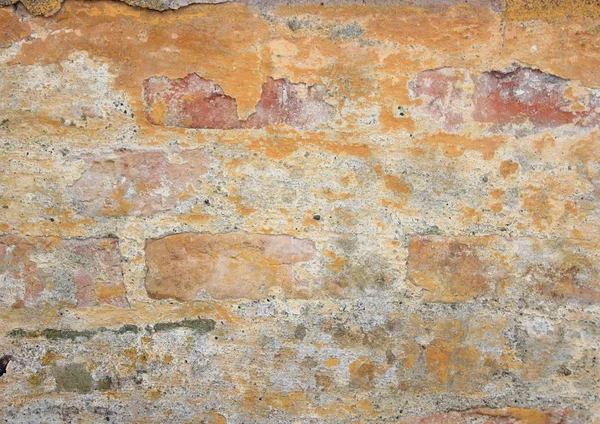 Sarı brickwall doku ve arka plan eski yıpranmış — Stok fotoğraf