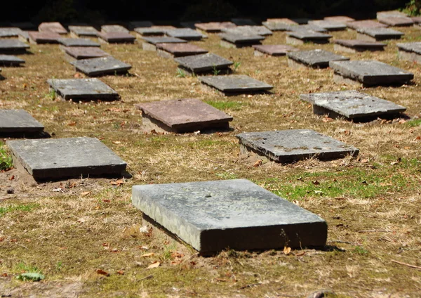Closeup on Headstones at Ancient Moravian Graveyard — Stock Photo, Image