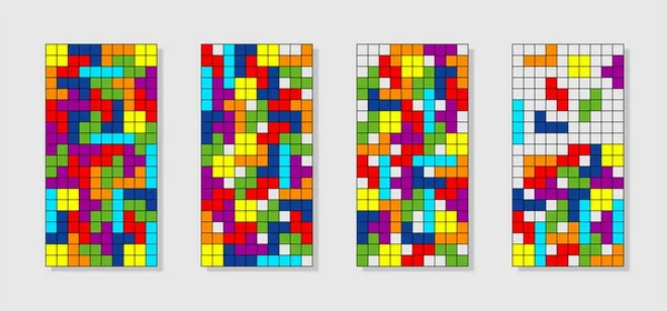 Spielzeug für Kinder. Buntes Tetris. Vektorgraphit — Stockvektor