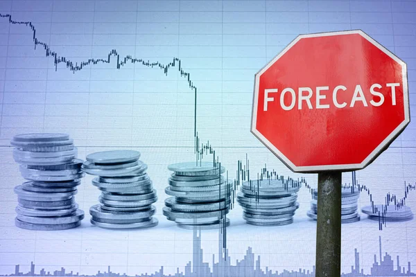 Forecast Sign Economy Background Graph Coins — Stock Photo, Image