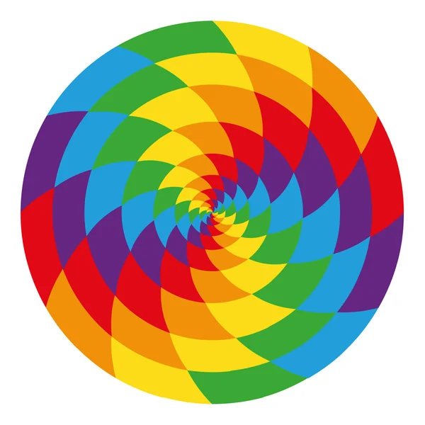 Cirkel van abstracte psychedelische regenboog — Stockvector