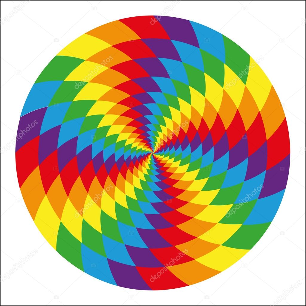 Circle of abstract psychedelic rainbow