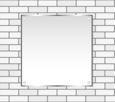 Silver frame on a white wall vector clipart