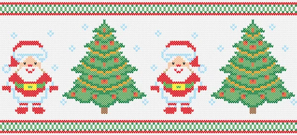 Christmas embroidery vector seamless texture — Stock Vector