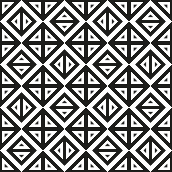 기하학적 추상 흑백 패턴 벡터 원활한 텍스처 — 스톡 벡터