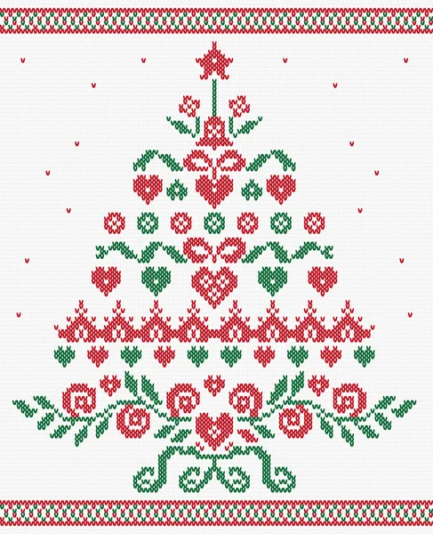 Árbol de Navidad ornamento vector textura sin costuras — Vector de stock