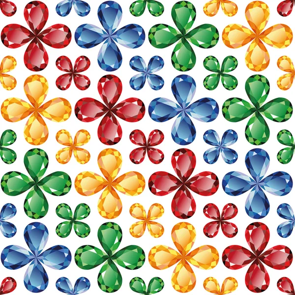 Jewelry flowers seamless texture vector — Stock Vector