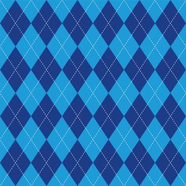 Argyle pattern blue rhombus seamless texture clipart