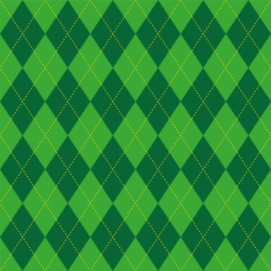Argyle pattern green rhombus seamless texture clipart