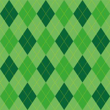 Argyle pattern green rhombus seamless texture clipart
