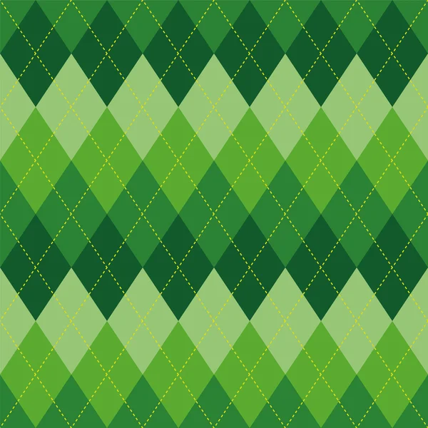 Argyle pattern green rhombus seamless texture — Stock Vector