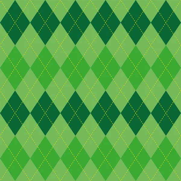 Argyle pattern green rhombus seamless texture — Stock Vector