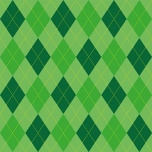아가일 패턴 녹색 마름모 원활한 텍스처 — 스톡 벡터