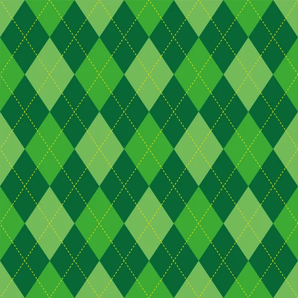 Patrón Argyle rombo verde textura sin costuras — Vector de stock